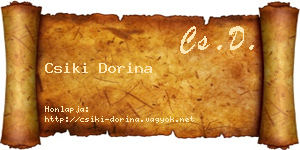 Csiki Dorina névjegykártya